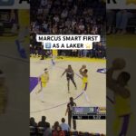 Marcus Smart drains his first triple as a Laker