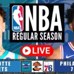 Charlotte Hornets vs Philadelphia 76ers | NBA Live Play-By-Play Scoreboard 2025