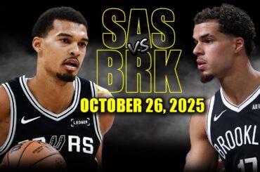 San Antonio Spurs vs Brooklyn Nets Full Game Highlights - October 26, 2025 | NBA Season