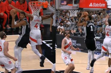 Victor Wembanyama CRAZY 360 layup and shows off handles vs Raptors 🔥