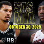 San Antonio Spurs vs Miami Heat Full Game Highlights - October 30, 2025 | NBA Season