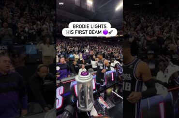 Brodie just became a beam-er! 🟣🔦#RussellWestbrook 💜📹: Sacramento Kings #LightTheBeam
