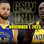 Golden State Warriors vs Indiana Pacers Full Game Highlights - November 1, 2025 | NBA Season