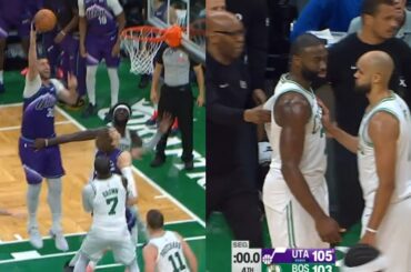 Jusuf Nurkic putback game winner vs Celtics then Jaylen Brown held back from ref