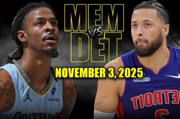 Memphis Grizzlies vs Detroit Pistons Full Game Highlights - November 3, 2025 | NBA Season
