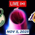 NBA LIVE! Los Angeles Lakers vs Milwaukee Bucks November 5, 2025 | 2025 NBA Season Live 2K