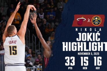 Nikola Jokić FIFTH Triple-Double | Game Highlights vs. MIA
