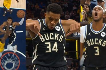 Giannis boos back at Pacers crowd after poster dunk and Myles Turner boos after 3 😂