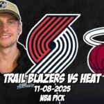 Portland Trail Blazers vs Miami Heat 11/8/25 NBA Free Picks & Prediction | NBA Betting Tips