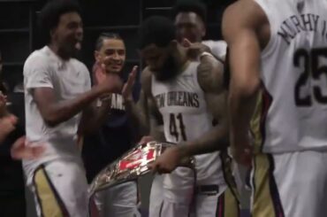 In the Pelicans locker room postgame after win vs. Dallas Mavericks 11/5/2025