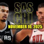 San Antonio Spurs vs Chicago Bulls Full Game Highlights - November 10, 2025 | NBA Season