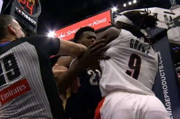 Jerami Grant and Yves Missi ejected after heated moment and everyone gets involved