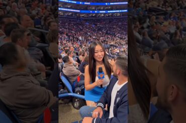NBA New York Knicks fan falls in love with reporter during interview #nba #nbahighlights #interview