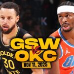 Golden State Warriors vs Oklahoma City Thunder Full Game Highlights | Nov 11, 2025 | FreeDawkins