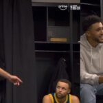 Warriors locker room after Steph Curry 49pts vs Spurs "God just blessed Steph man" 😂