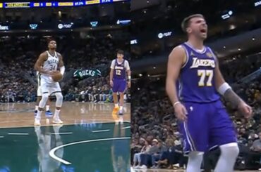 Luka Doncic screams "Ball don't lie" after Giannis airballs free throw 😅