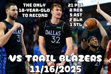 Cooper Flagg MAKES HISTORY | Dallas Mavericks Full Team Highlights vs the Trail Blazers (11/16/2025)