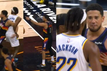 Devin Booker has words for Isaiah Jackson after scoring for throwing elbow 👀