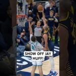 Jay Huff takes off for the Statue of Liberty poster dunk 🗽