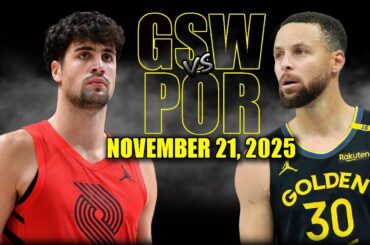 Golden State Warriors vs Portland Trail Blazers Full Game Highlights - November 21 2025 | NBA Season