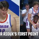 Crowd goes WILD after 7'9" Olivier Rioux scores his first college basketball point | ESPN CBB