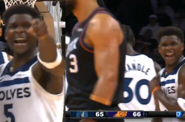 Anthony Edwards SCREAMS at Dillon Brooks after hitting 3 in his face 👀