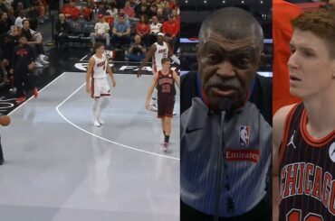 Kevin Huerter gets ejected for tapping the ball to the ref vs Heat 😭