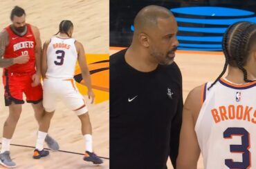 Ime Udoka had something to say to Dillon Brooks after bumping Steven Adams 😂