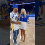 NBA reporter dancing with cheerleaders during interview with Golden State Warriors fan #nba #shorts