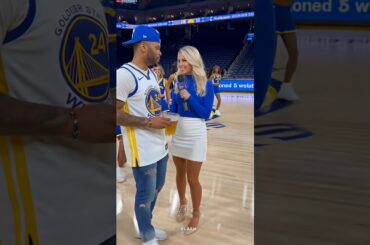 NBA reporter dancing with cheerleaders during interview with Golden State Warriors fan #nba #shorts