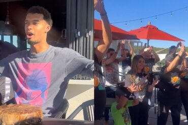 Victor Wembanyama has Spurs fans working on their clapping 😂