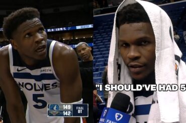 Anthony Edwards exhausted after playing 35 straight mins with no sub vs Pelicans