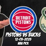 Detroit Pistons vs Milwaukee Bucks 12/3/25 NBA Free Picks & Prediction | NBA Tips
