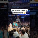 Jalen Brunson beats the buzzer over three Hornets defenders 👀