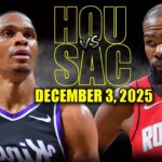 Houston Rockets vs Sacramento Kings Full Game Highlights - December 3, 2025 | NBA Season