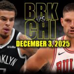Brooklyn Nets vs Chicago Bulls Full Game Highlights - December 3, 2025 | NBA Season