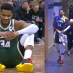 Giannis scary non-contact leg injury and limps to locker room vs Pistons