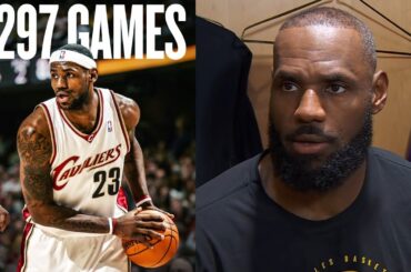LeBron James reacts to his streak of 1,297 straight games of 10+ pts ending