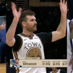 Pat Spencer does money sign and waves goodbye to Cavs fans after upset win 😂