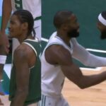 Bobby Portis gets in Jaylen Brown's face and yells after he got into it with KPJ 👀