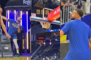 Steph Curry INSANE BEYOND FULL COURT SHOT pregame vs Timberwolves