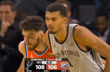 WILD Final 3 Minutes of San Antonio Spurs vs OKC Thunder NBA Cup