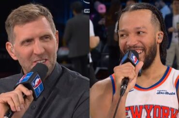Jalen Brunson jokes with Dirk and talks win vs Magic to advance to NBA Cup Final