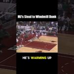 MJ's Steal to Windmill Dunk #nba #basketball #michaeljordan #shorts
