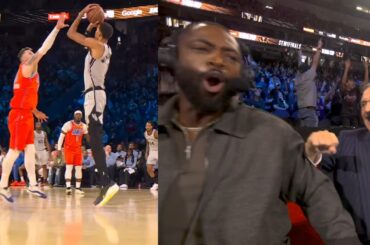 Wemby has everyone going crazy after pullup 3 and being +20 in 7 mins vs OKC 😂