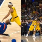 Jalen Brunson game winner vs Pacers after Nembhard bumped him to ground