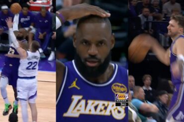 LeBron huge dunk over Filipowski then Luka Doncic gets tech for bouncing the ball