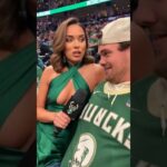 NBA Reporter Roasts Fan - Fiserv Forum #nba #nbahighlights #milwaukeebucks #funnyshorts #funnyvideo