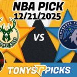 Milwaukee Bucks vs. Minnesota Timberwolves Pick 12/21/25 NBA Pick Prediction