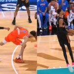 Victor Wembanyama shoves Chet Holmgren out the way then throws down windmill dunk 😂